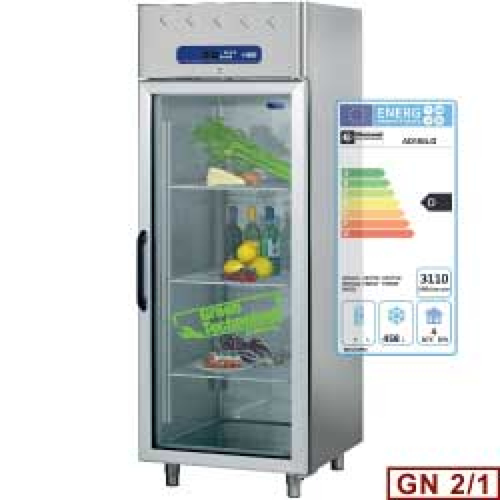 Diamond 700 Lt / GN 2/1 Tiefkühlschrank 700 Liter belüftet, 1 Glastür GN 2/1