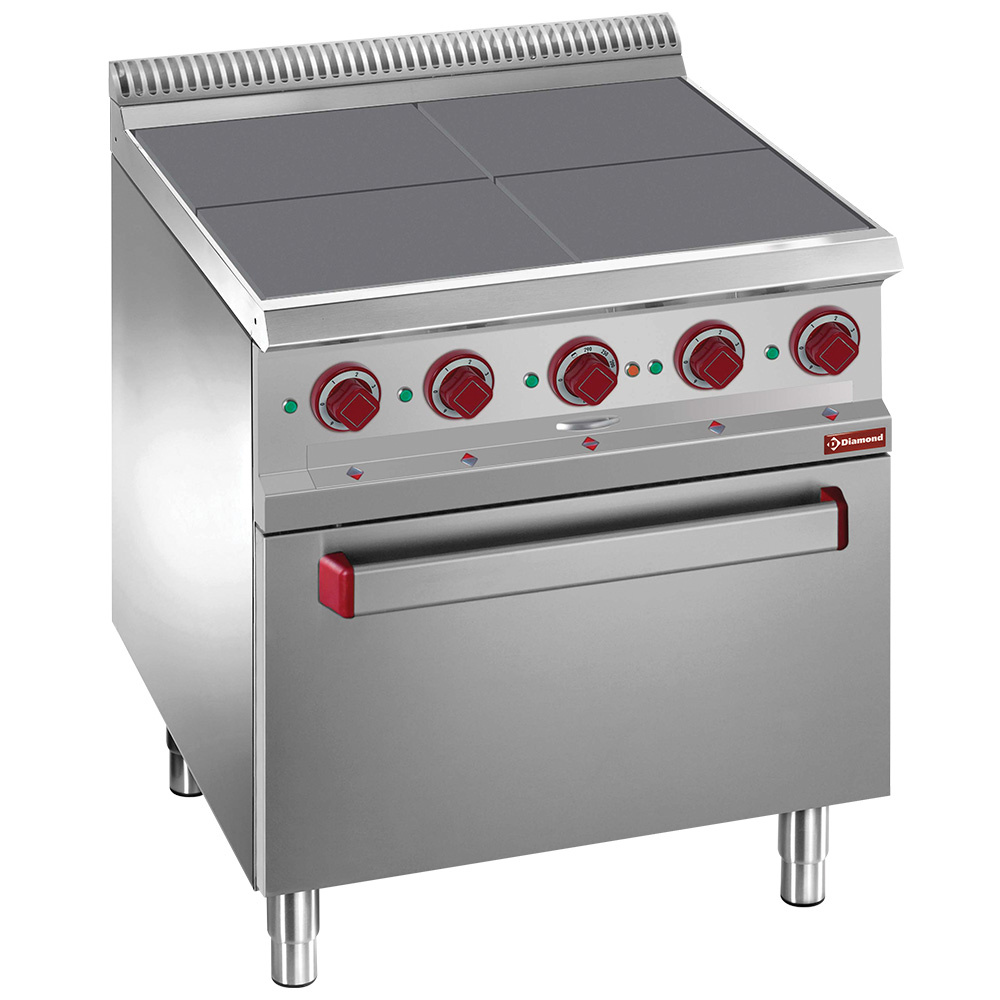 Diamond Kochserie OPTIMA 700 Elektroherd mit 4 extra flachen Platten, auf GN2/1 Ofen