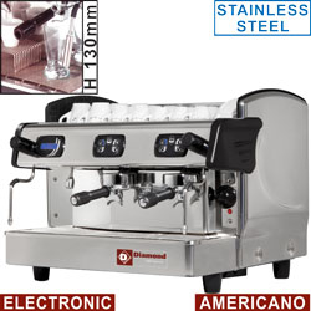Diamond Espresso-Kaffeemaschinen Expressomaschine, 2-gruppig, h130mm, auto. (mit display)