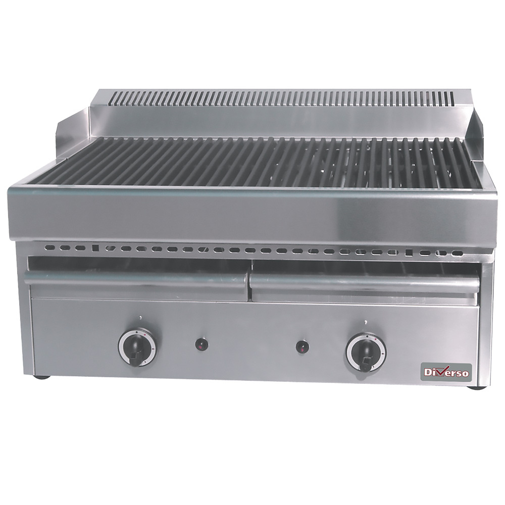 Diverso Vapor Grill Gas Vaporgrill mit Grillrost aus Gusseisen -Top-