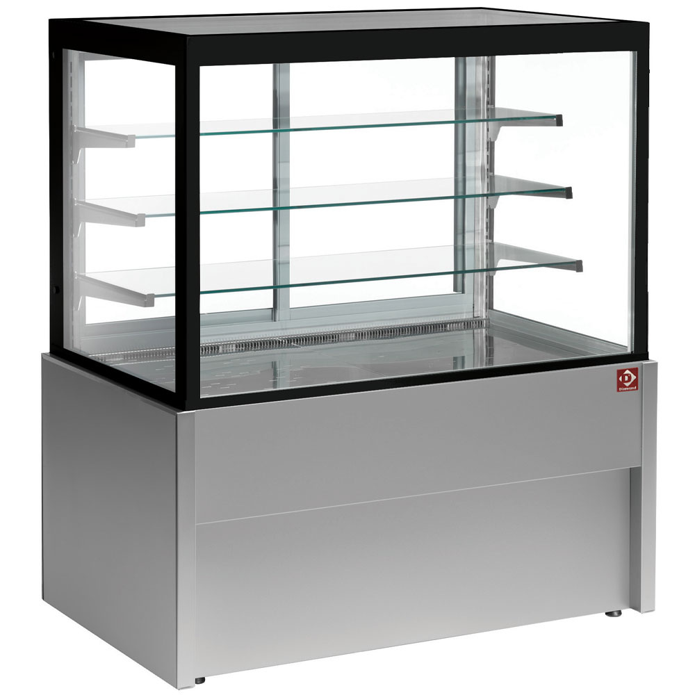 Diamond Vitrinen-Theken Panorama-Verkaufstheke, heizend, 4 Stufen, ohne Reservefach  - GRAU