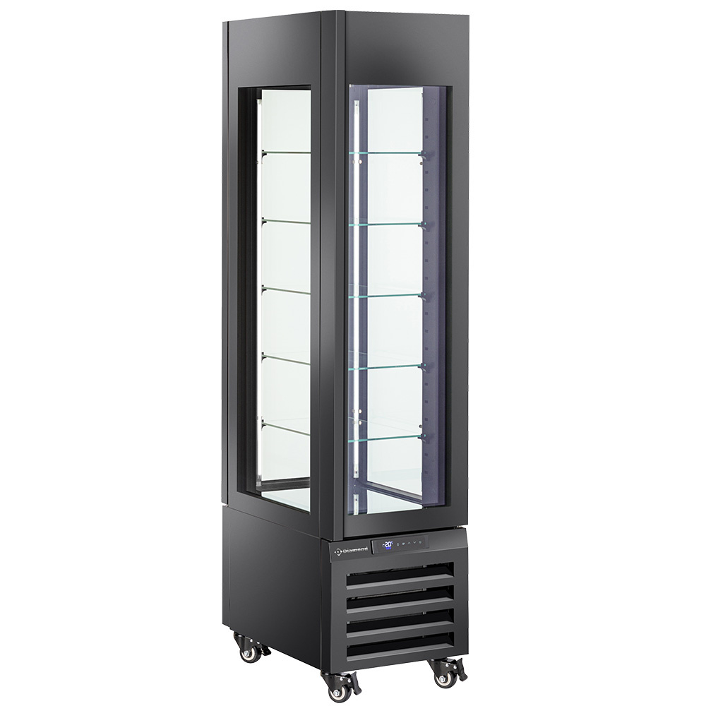 Diamond 260 Lt / PASTRY Volle Vitrine 260 Lt., 5 Glasstufen, belüftet - PASTRY - SCHWARZ