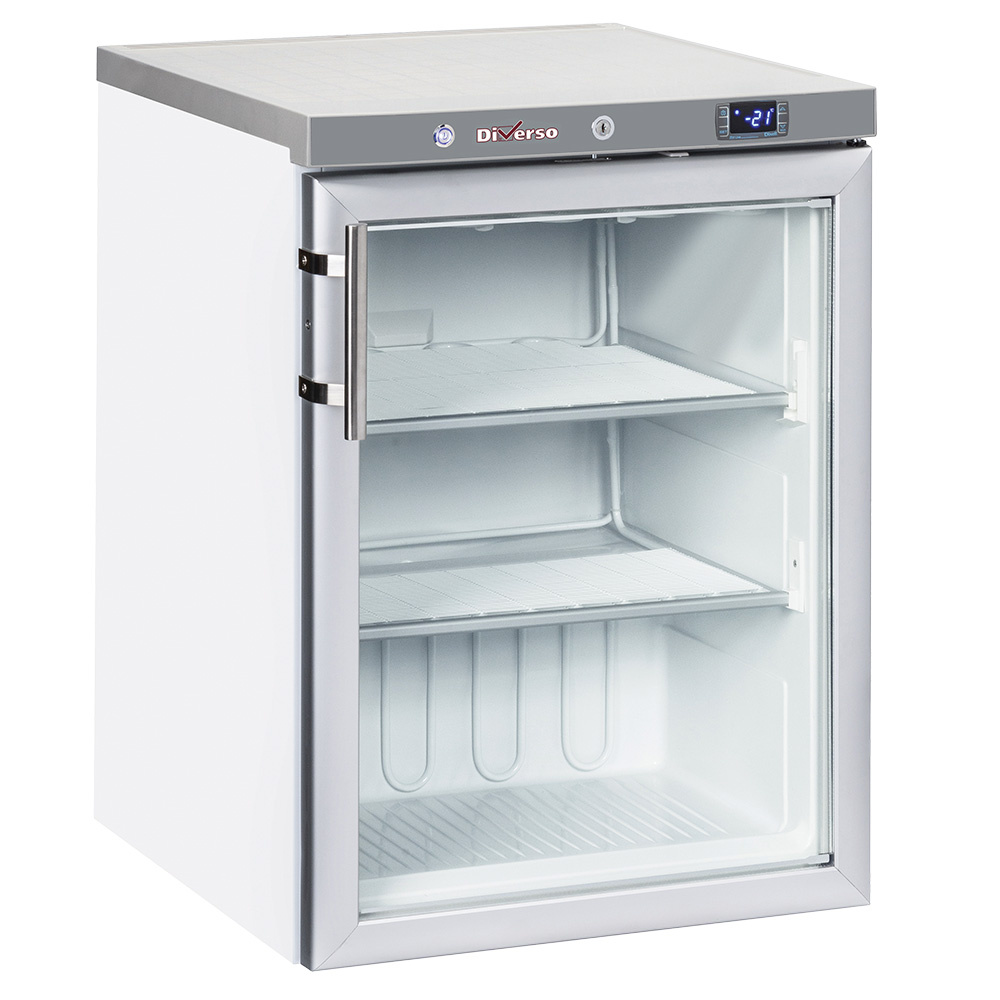Diverso Kuehl/Gefrieschraenke Statischer Gefrierschrank, Glastür, 200 Liter - Weiß