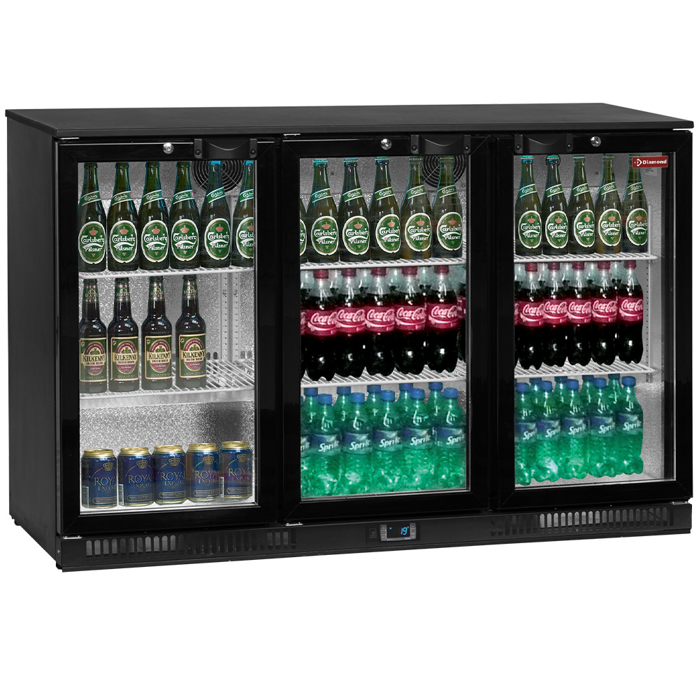Diamond Flaschenkuehlschranke Flaschenkühlschränk, Belüftet, "Back Bar" , 3 Drehflügeltüren