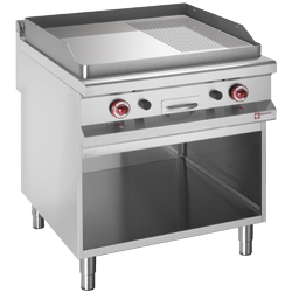 Diamond Kochserie 900 Gas "Fry-top" Grillplatte, verchromt, 2/3 glatt, 1/3 gerillt