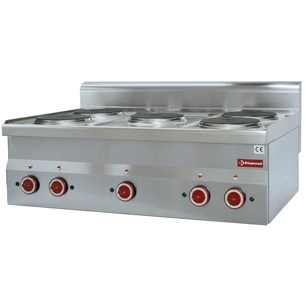 Diamond Kochserie PRO 600 Elektroherd 5 Kochplatten -Top-
