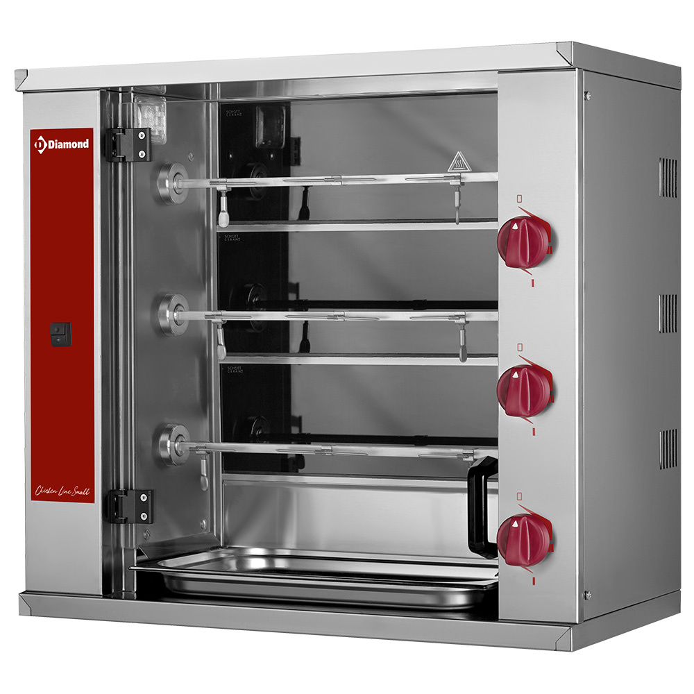 Diamond ELECTRIC - VITROCERAMIC SMALL Hähnchengrill Glaskeramik, 3 Spieße (9 Hähnchen)