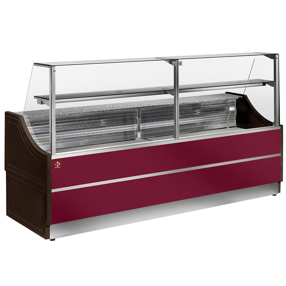 Diamond 1000 / VD / PASTRY Gekühlte Verkaufstheke gerade glasscheibe 90°, mit Reservefach