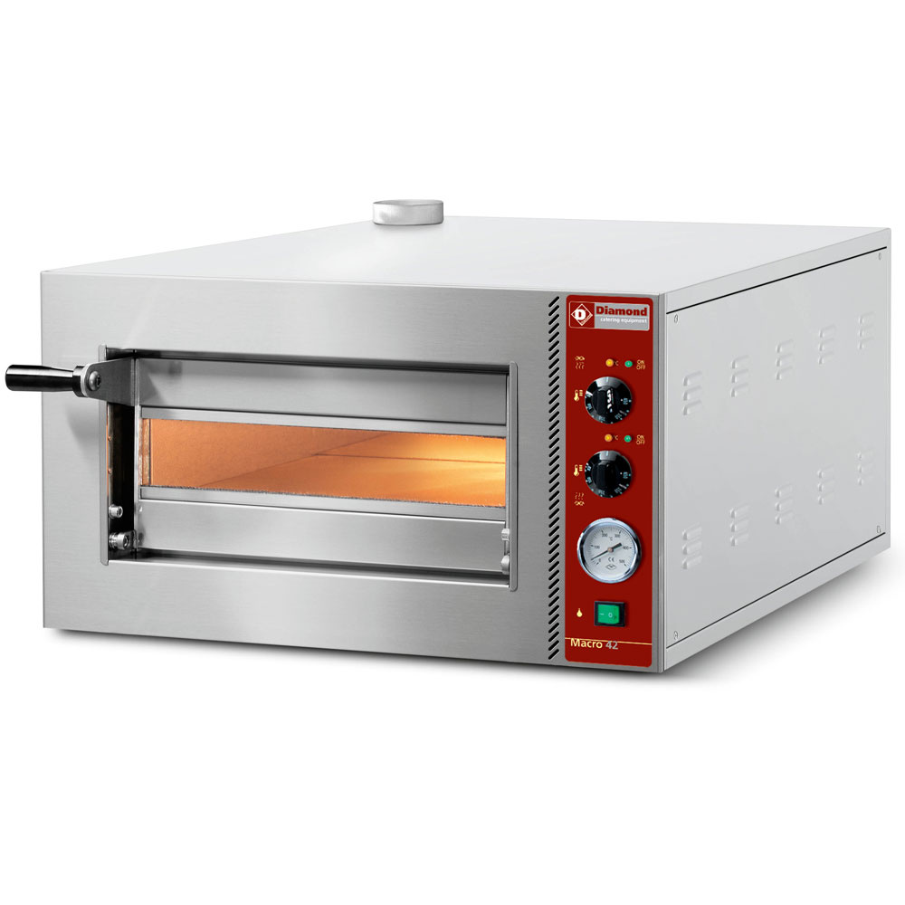 Diamond Pizzaoefen Elektro Pizzaofen Ø 420 mm, Kammer 420x420xh144 mm