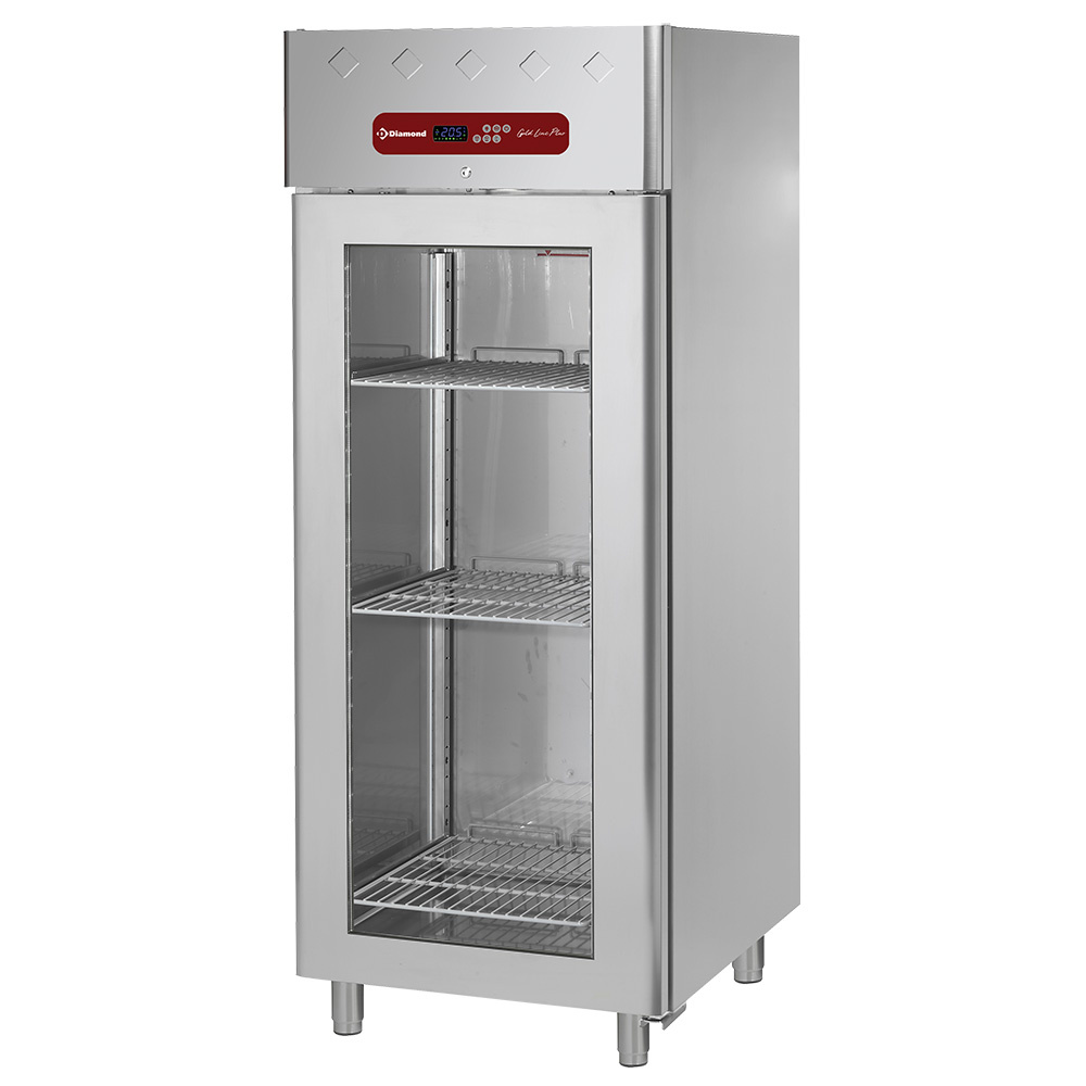 Diamond 700 Lt / GN 2/1 Tiefkühlschrank 700 Liter belüftet, 1 Glastür GN 2/1