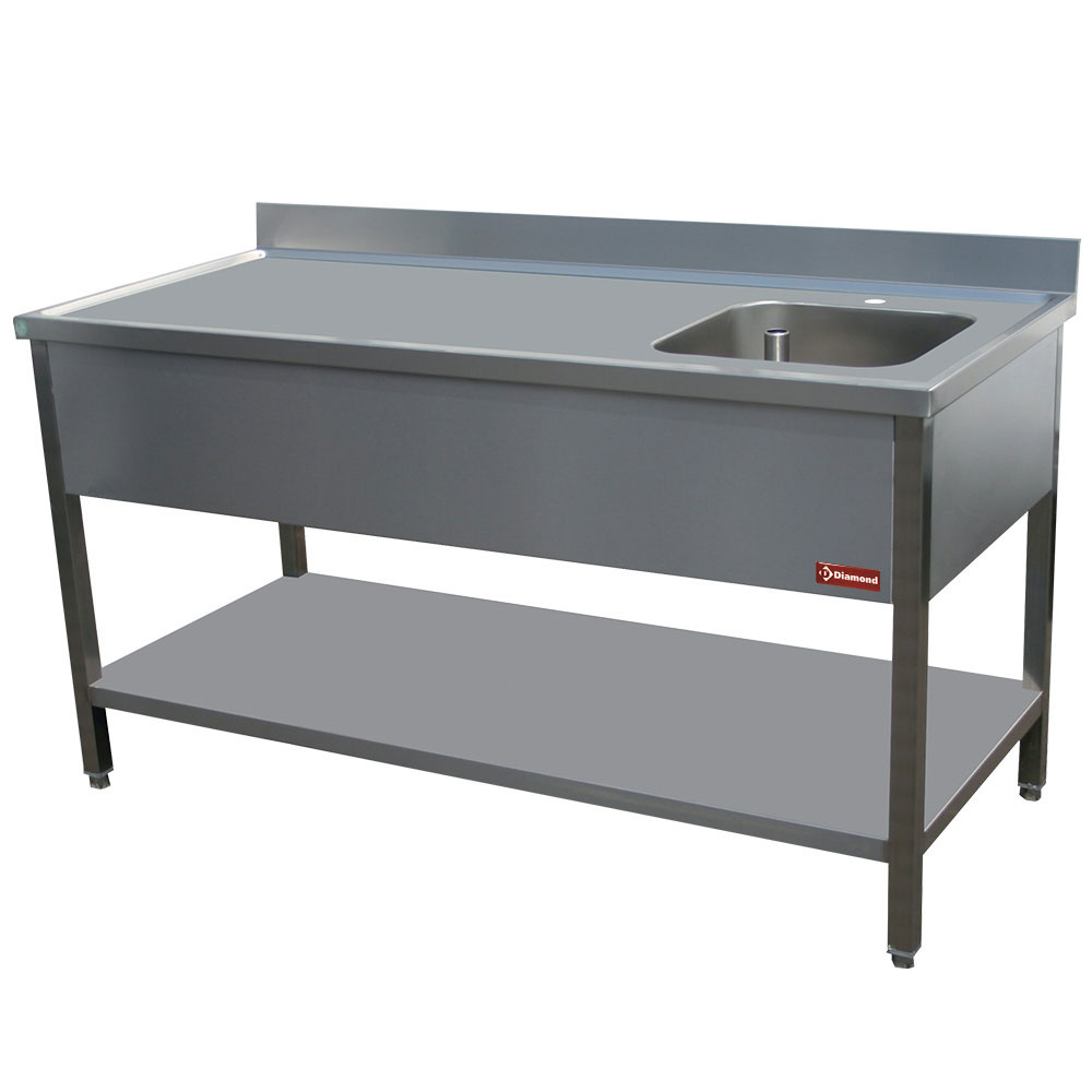 Diamond Chef Tisch Cheftisch 1 becken rechts 400X400XH275