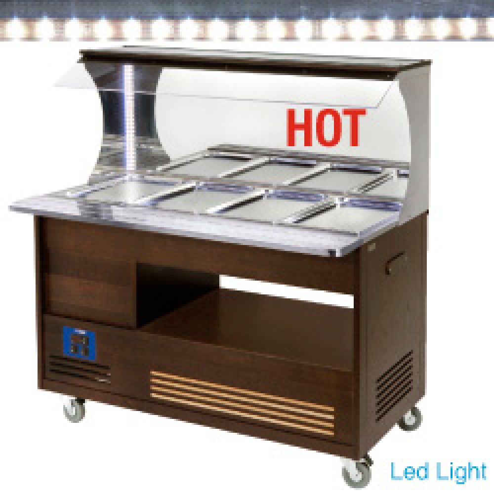Diamond Chauffants / Bain-marie Bain Marie, warmes Wand-Buffet, 4x1/1-150 (Wenge Holz)