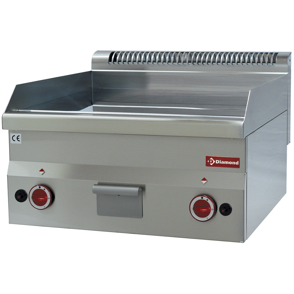Diamond Kochserie PRO 600 Gas Grillplatte, glatt "verchromt" -Top-