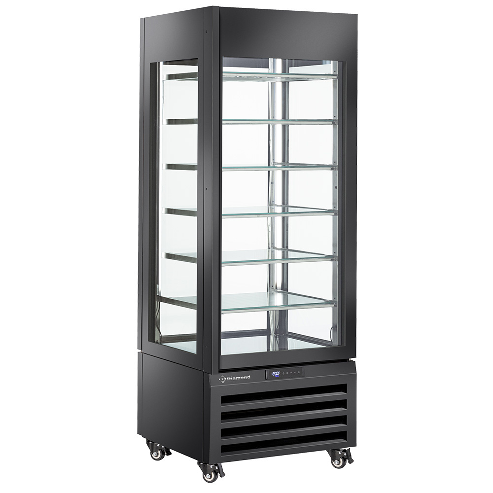 Diamond 440 Lt / ICE CREAM Vitrine "FULL verglast" 440 Lt., 6 Glasstufen, statisch - ICE CREAM - SCHWARZ