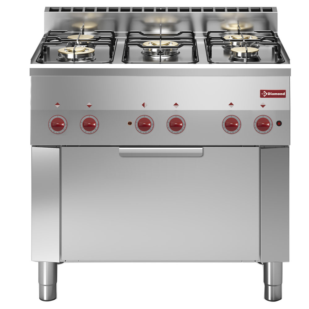 Diamond GAS - ELECTRIC Gasherd 5 Brenner mit Elektro Konvektionsbackofen GN 1/1