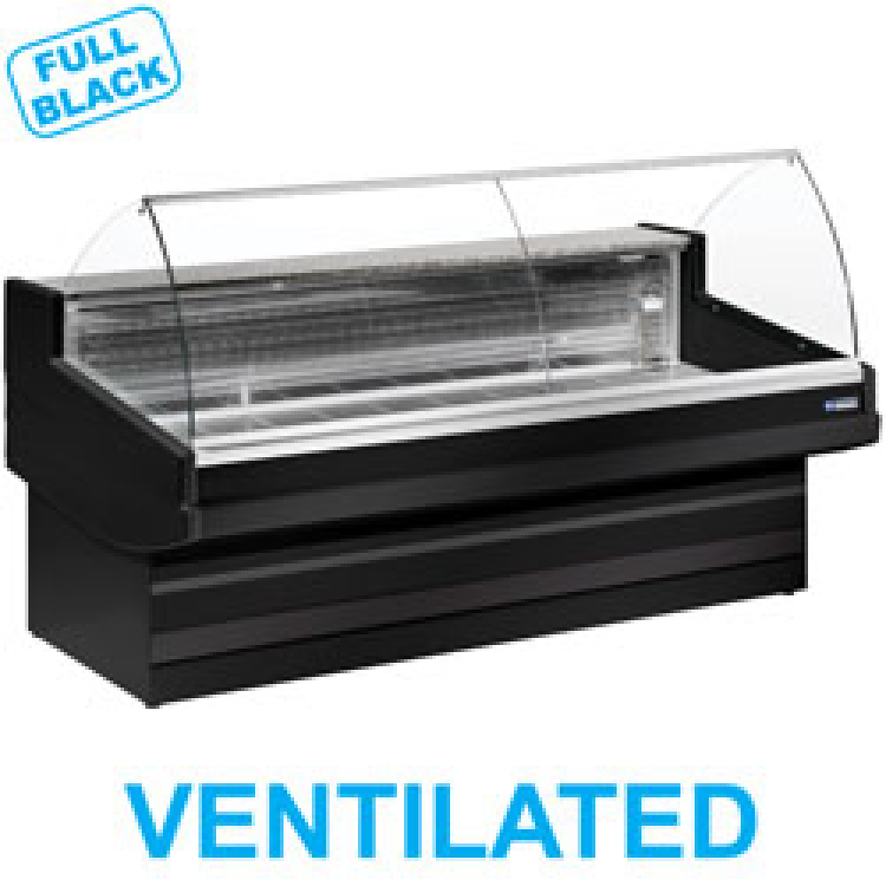 Diamond 3500 / VB / VENTILATED Belüftete Verkaufstheke gekühlt mit gebogener Glasscheibe  ohne Reservefach