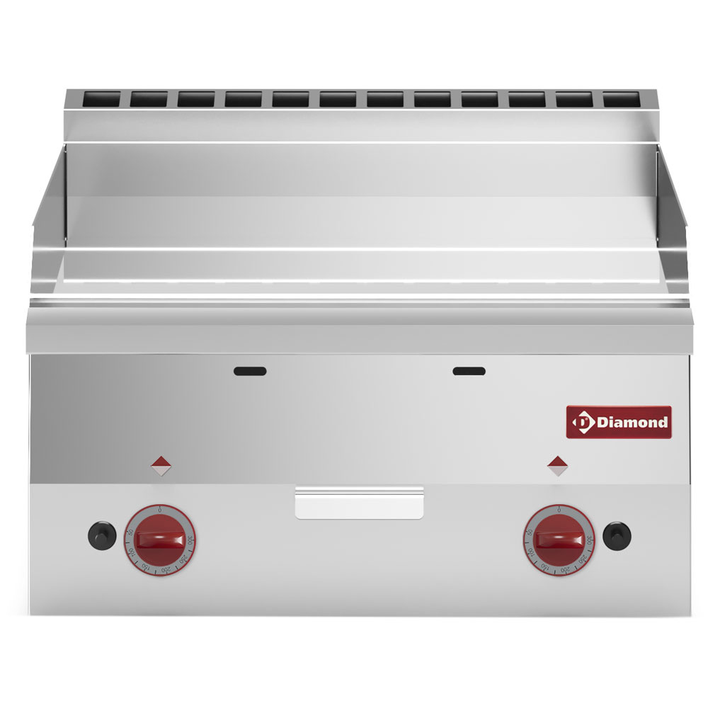 Diamond Kochserie PRO 600 Gas Grillplatte, glatt "verchromt" -Top-