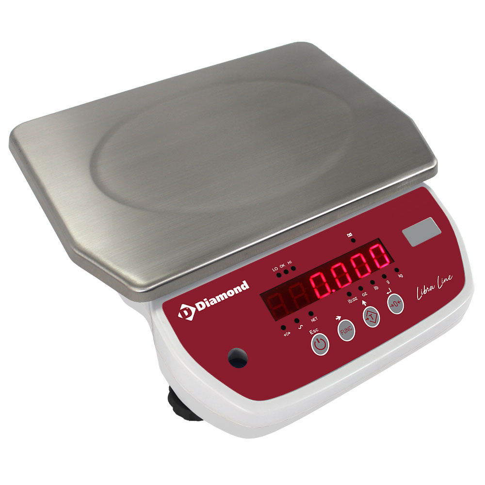 Diamond Kuechenwaage Elektronische Waage aus Edelstahl, 15Kg x 2g