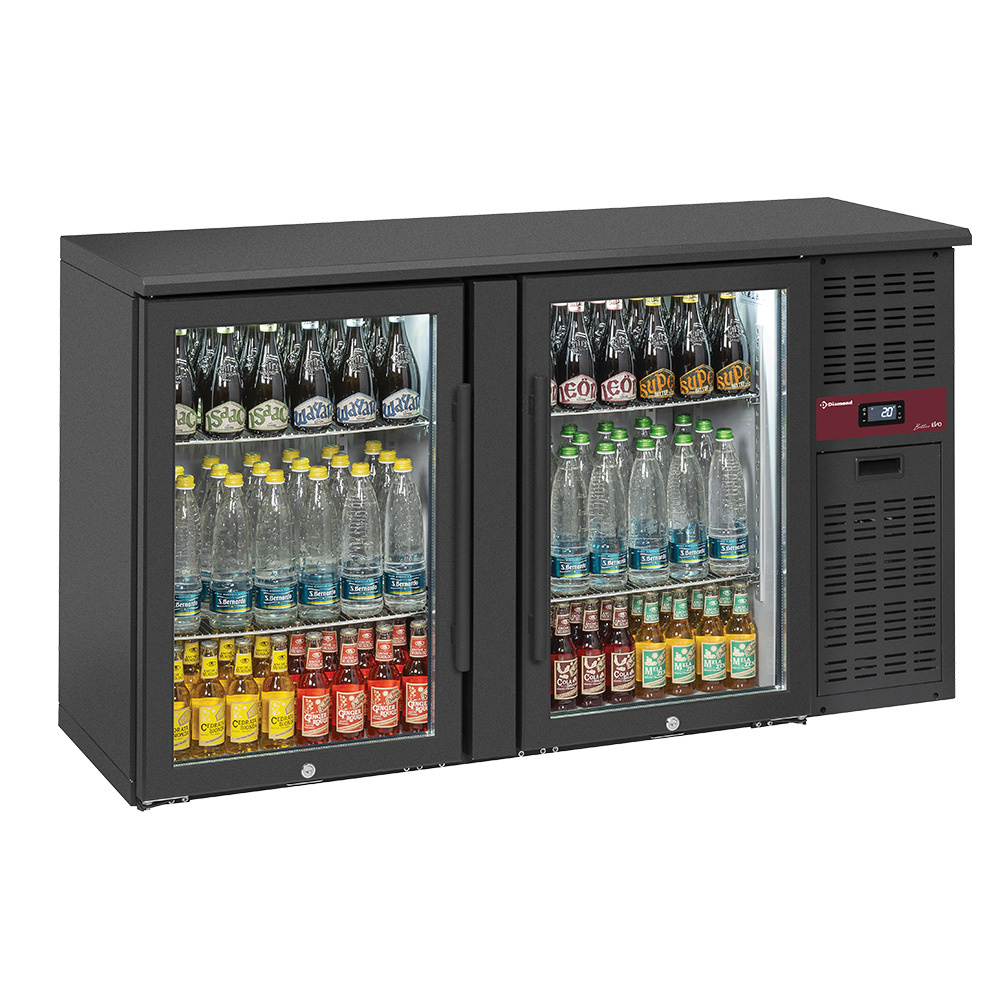 Diamond Flaschenkuehlschranke Flaschenkühlschrank 2 Glastüren, 320 Liter, verstellbare Füße