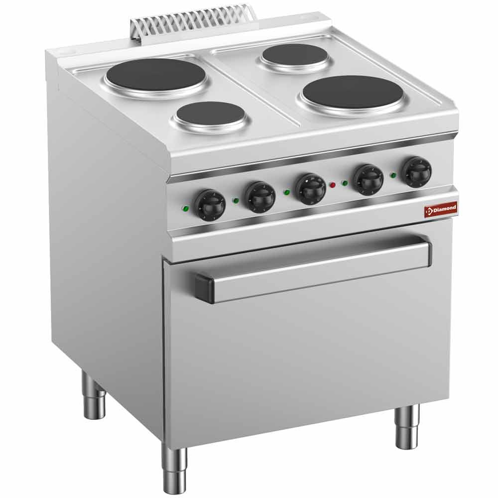 Diamond Ofen Elektroherd 4 Herdplatten mit Elektrobackofen GN 2/1