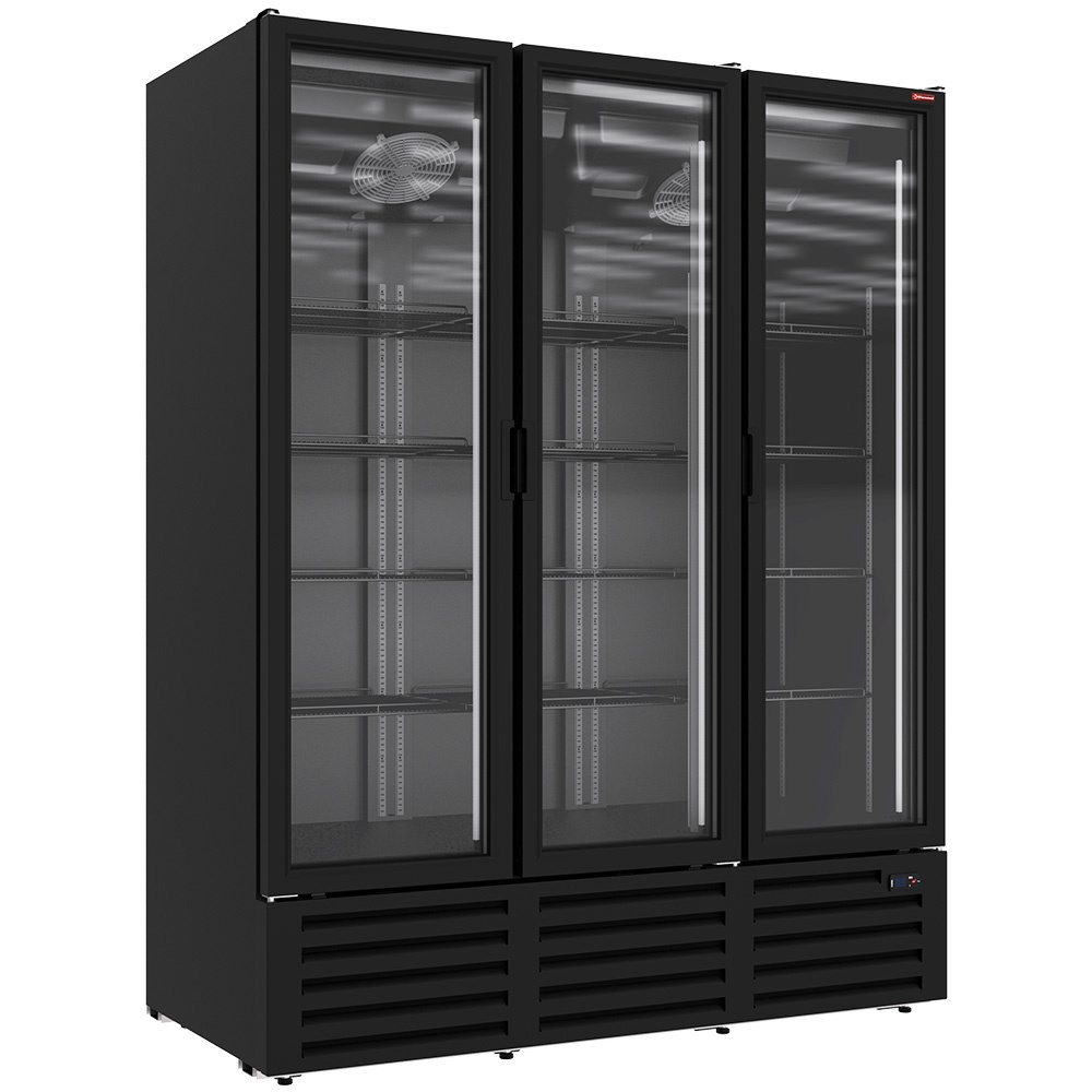 Diamond Vitrines T° positive & negative Positive Kühlvitrine 1455 Liter, 3 Drehtüren - SCHWARZ