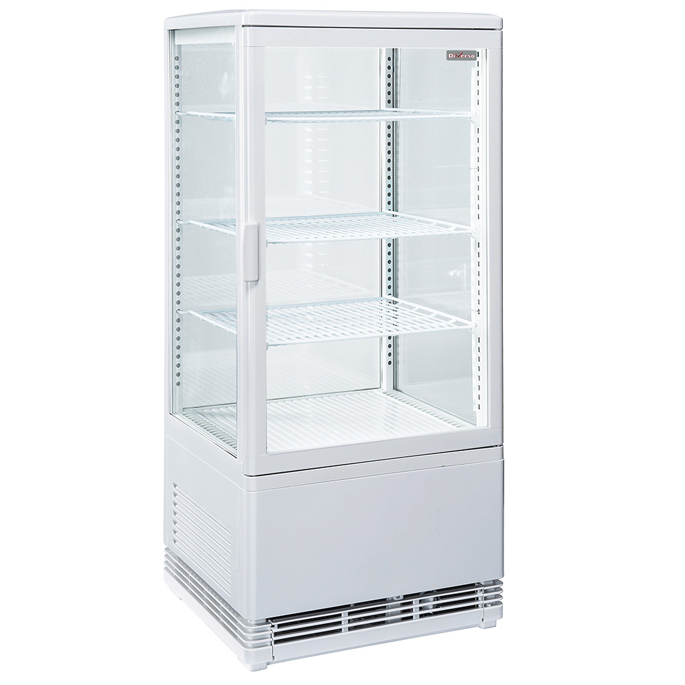 Diverso Vitrines T° positive & negative Tischvitrine, 4 Ebenen, 4 Glasfronten, 80 Liter - WEIß