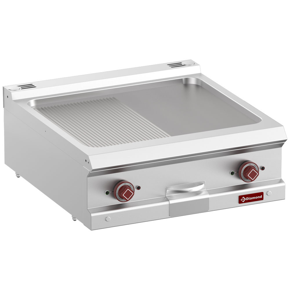 Diamond Kochserie OPTIMA 700 Elektro Grillplatte 1/2 glatt, 1/2 gerillt,  Modul 1/1  -Top-