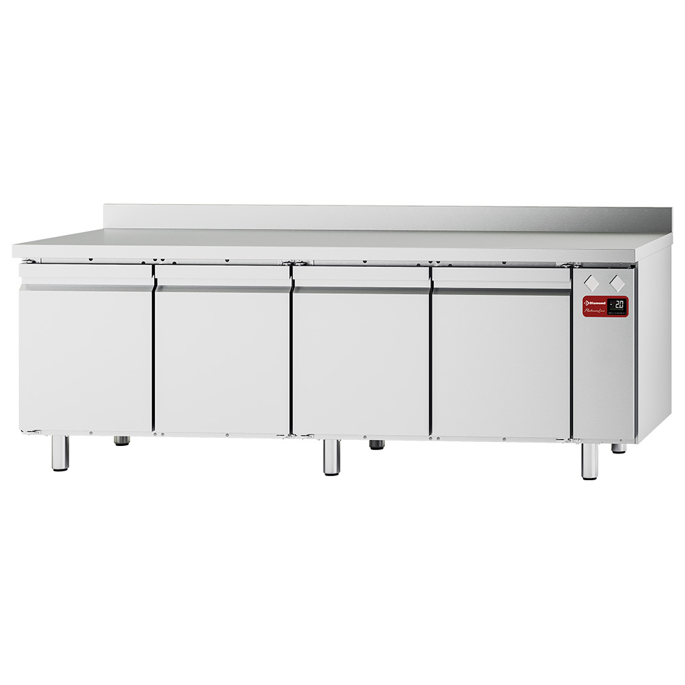 Diamond 700 MM / GN 1/1 Wandkühltisch, belüftet, 4 Türen GN 1/1, 550 Liter (ohne Aggregat)