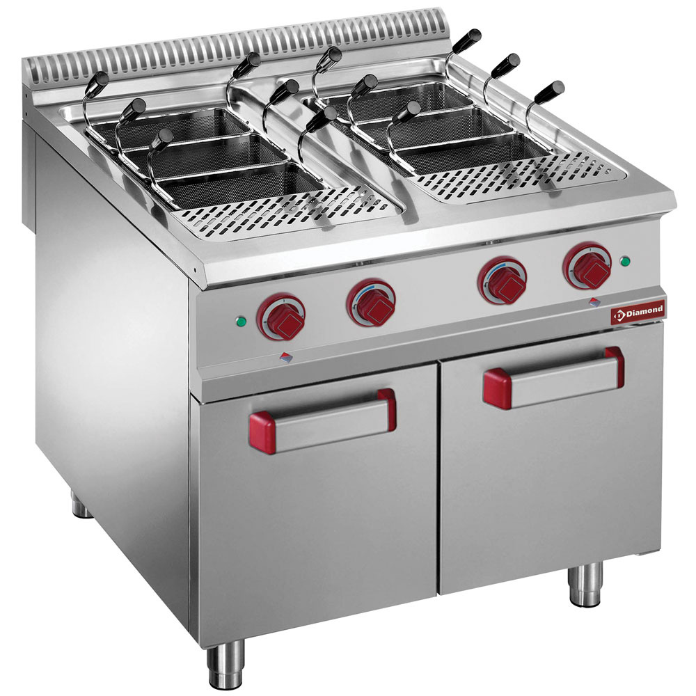 Diamond ELECTRIC Elektro-Nuddelkocher , 2 Becken 40 Lit., auf Unterschrank (s/Korb)