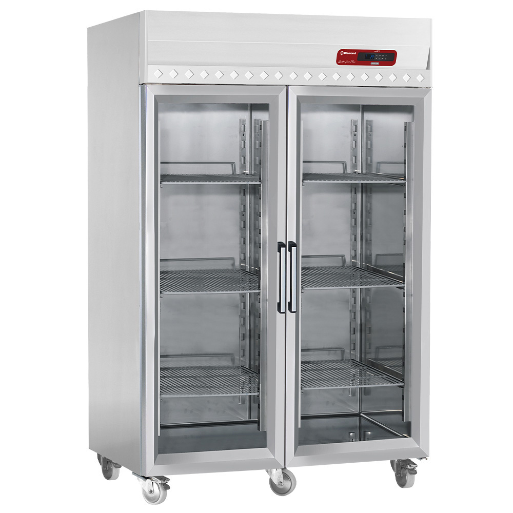 Diamond 1400 Lt / GN 2/1 Umluftkühlschrank 1400 Liter 2 Glastüren GN 2/1, Auf Rädern