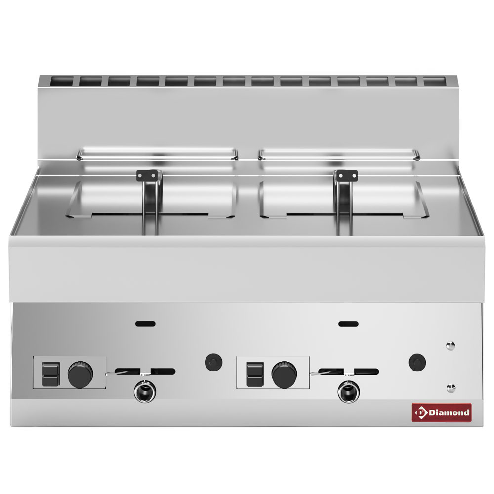 Diamond Kochserie Modular ALPHA 650 Gas Friteuse 2 Becken 8 Liter -Top-