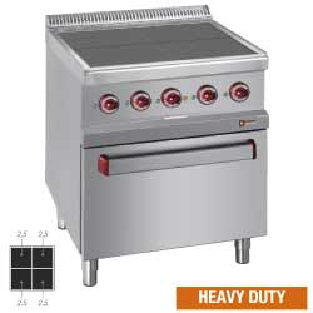 Diamond Kochserie OPTIMA 700 Elektro-Herd mit 4 extra flachen Platten, auf GN2/1 Ofen