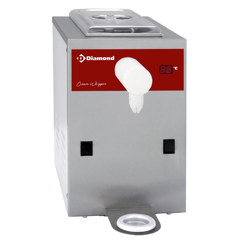 Diamond Sahnemaschine Sahnemaschine gekühlt aus Edelstahl, 2 L Behälter (100 L/Std.)