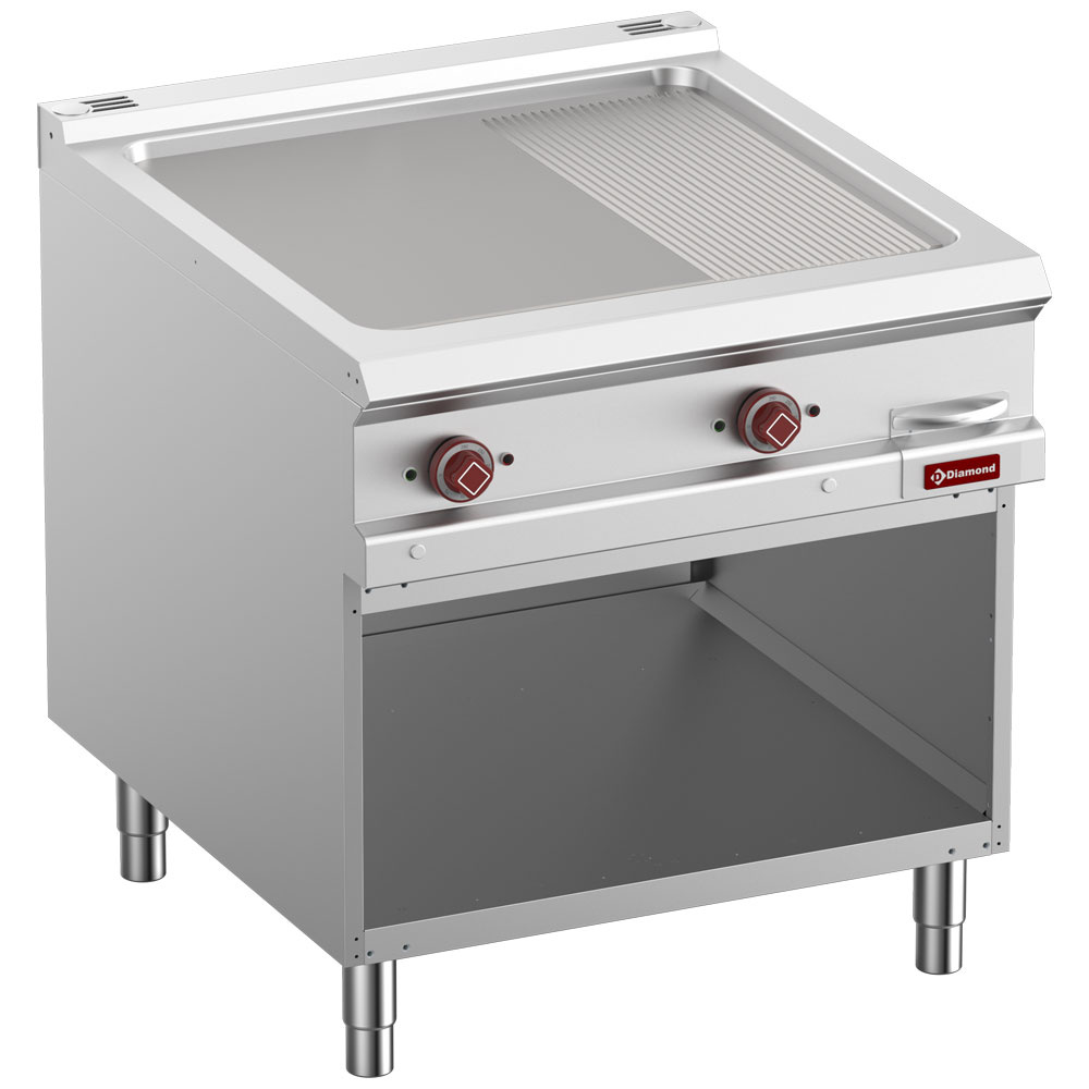 Diamond ELECTRIC Elektro-Grillplatte 2/3 glatt & 1/3 gerillt, Mod 1/1, offener Unterbau