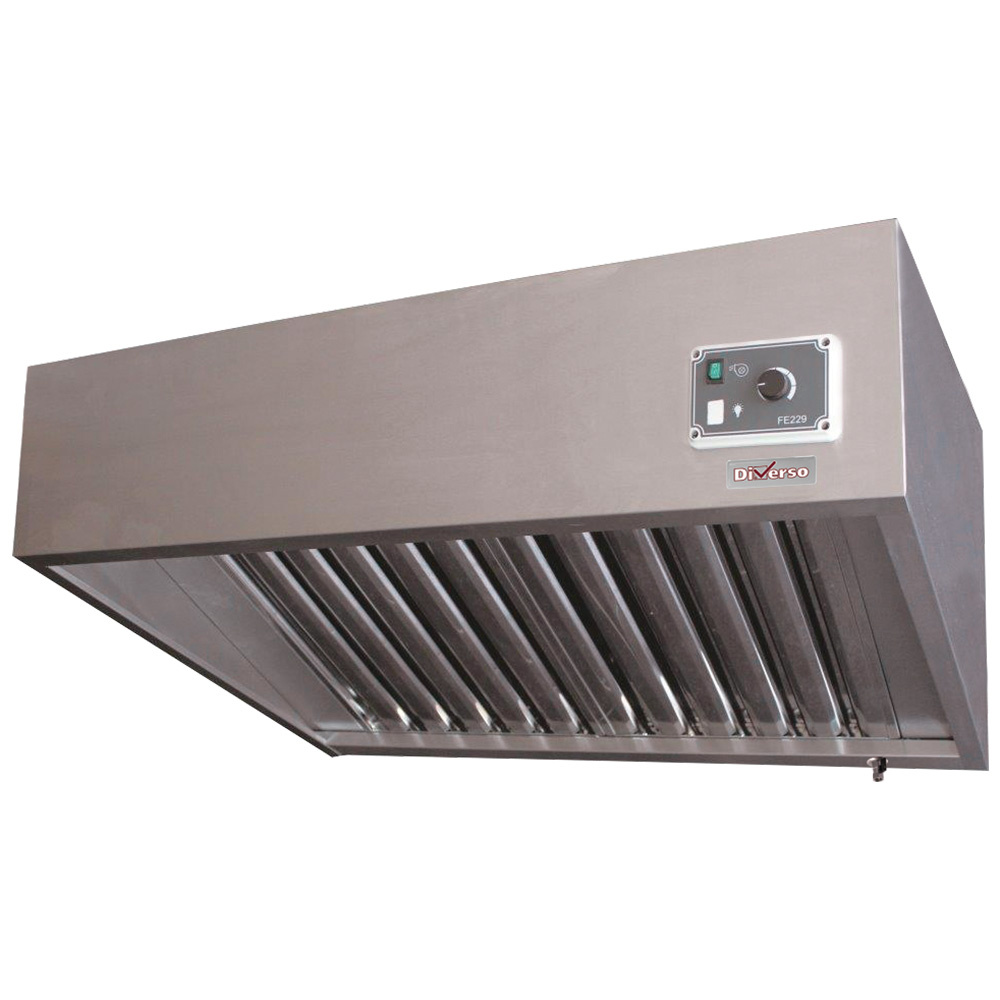Diverso Wandhauben mit Regler und Licht Haube komplett, (9/9-2500 M3/h) 120 Pa, regler, 4 Filters