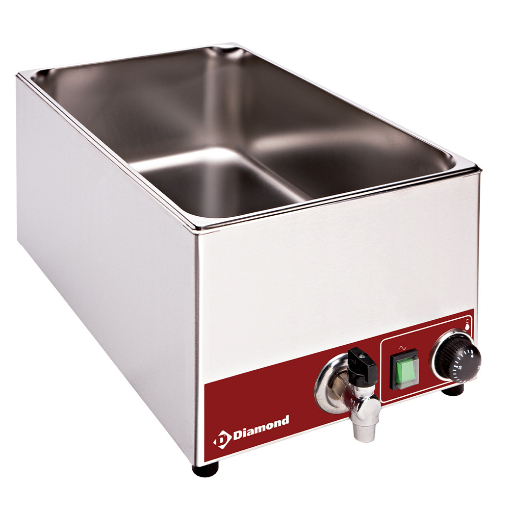 Diamond ELECTRIC Elektro Bain-Marie Tischmodell GN 1/1 - 150 mm + Ablasshahn