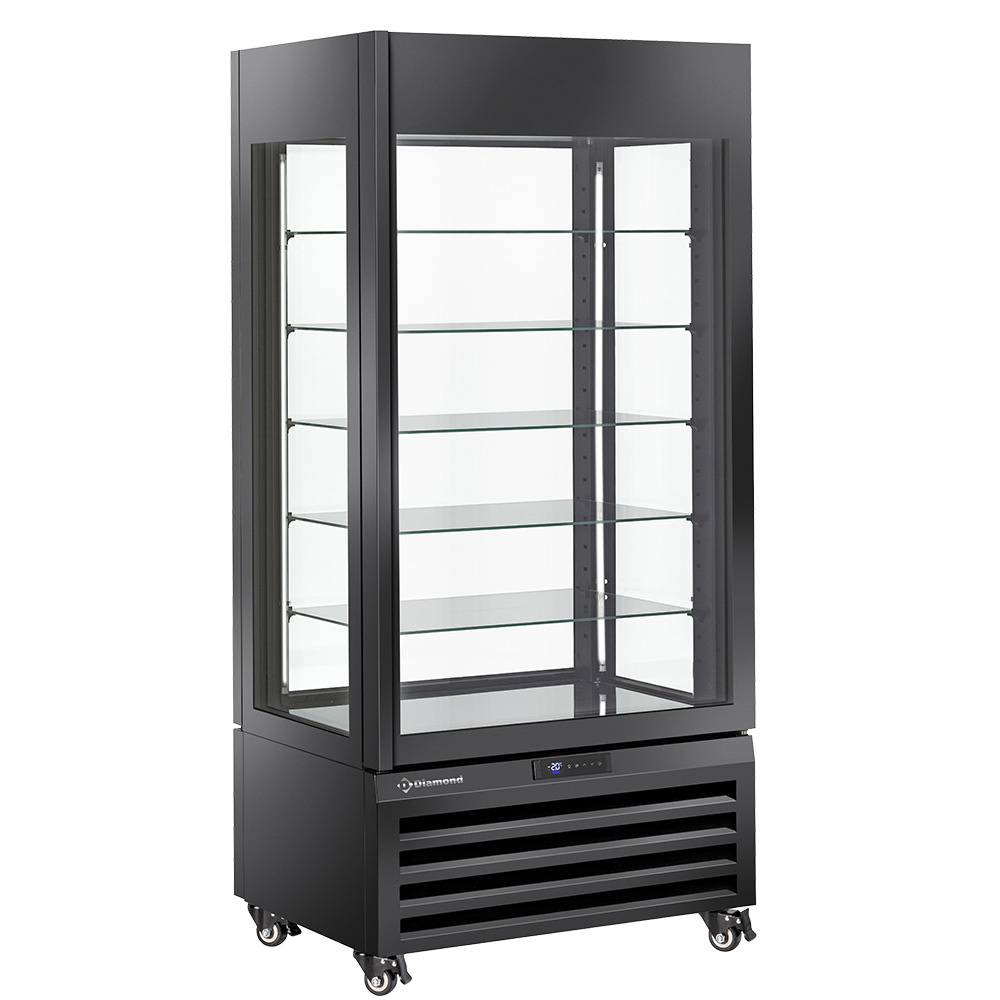 Diamond 600 Lt / PASTRY Volle Vitrine 600 Lt., 5 Glasstufen, belüftet -  PASTRY - SCHWARZ