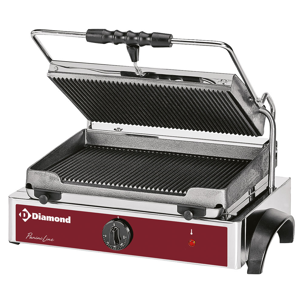 Diamond Panini Kontaktgrill Elektro Kontaktgrill MEDIUM, gerillte Platte