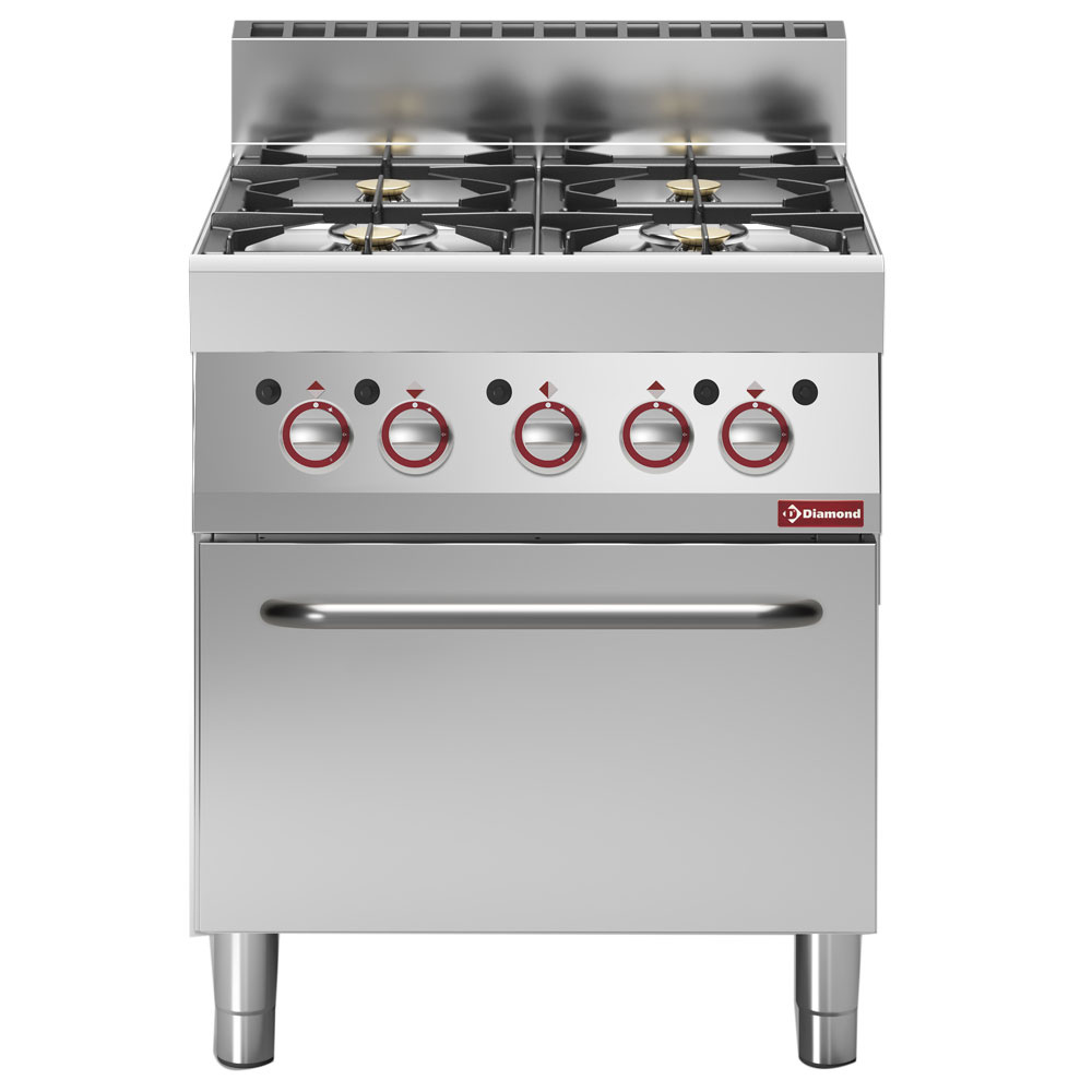 Diamond Kochserie Modular ALPHA 650 Gasherd 4 Brenner mit Gasbackofen