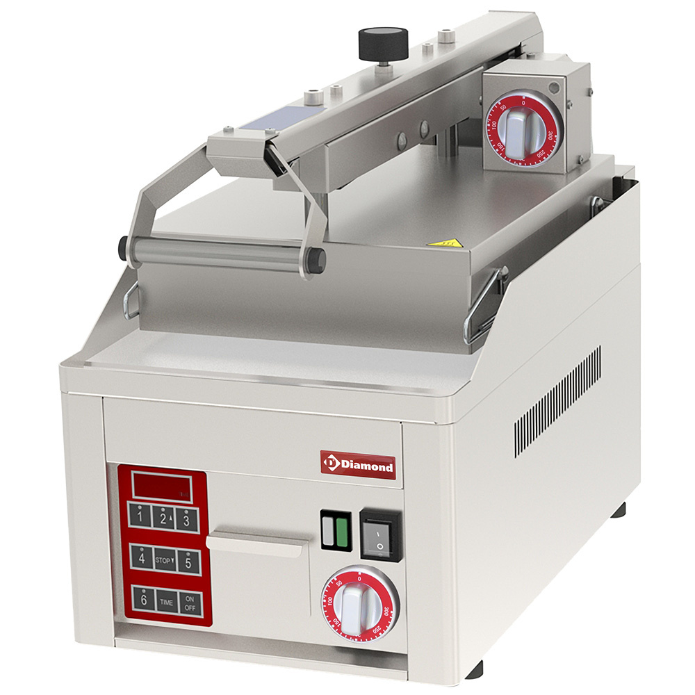 Diamond Grillplatten Glatte, verchromte Clam Grill, 2x 230/1V