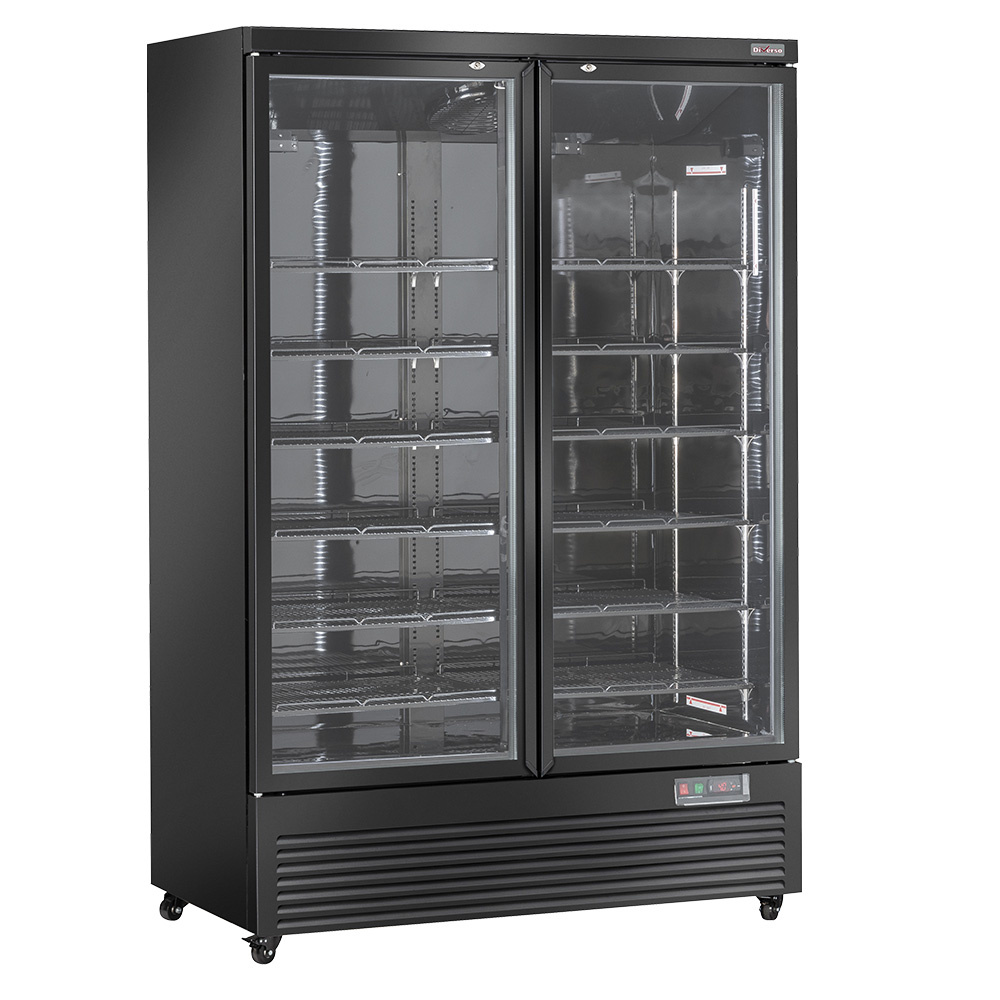 Diverso Vitrines T° positive & negative Vertikaler Kühlschrank, 2 Türen, 1085 Liter - SCHWARZ