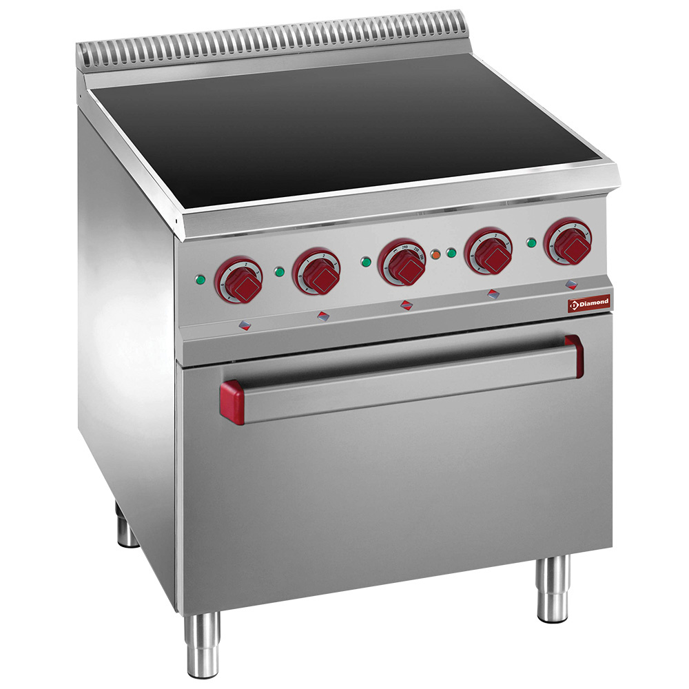 Diamond Kochserie OPTIMA 700 Elektroherd 4 Cerankochflächen auf Backofen GN 2/1 und Elek. Grill
