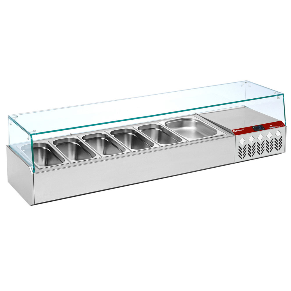 Diamond Kühlaufsatzvetrinen GN Kühlaufsatz GN 6x1/3, mit gerader Glasscheibe
