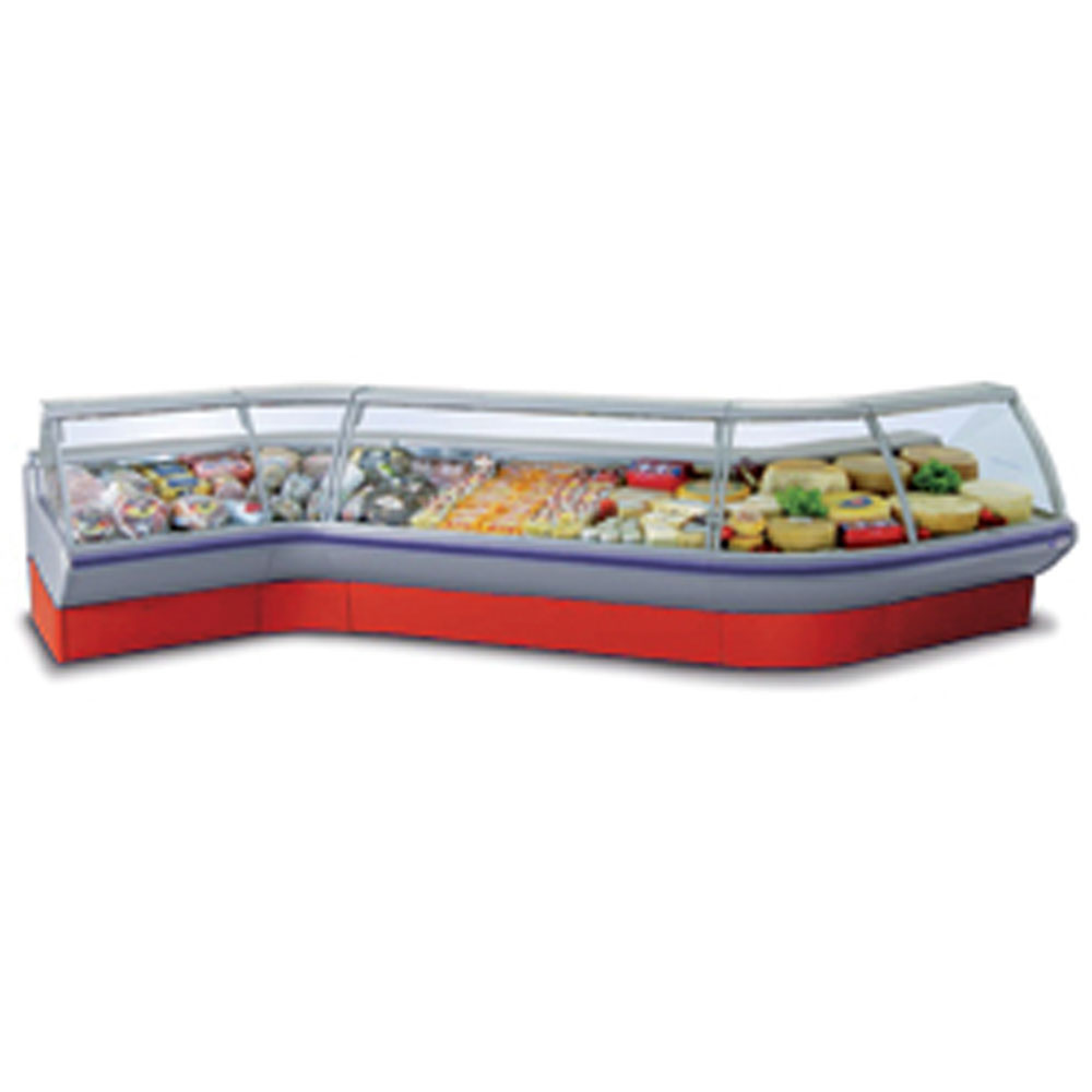 Diamond Vitrinen-Theken Umluft Vitrine mit Reservefach, mit Kühleinheit