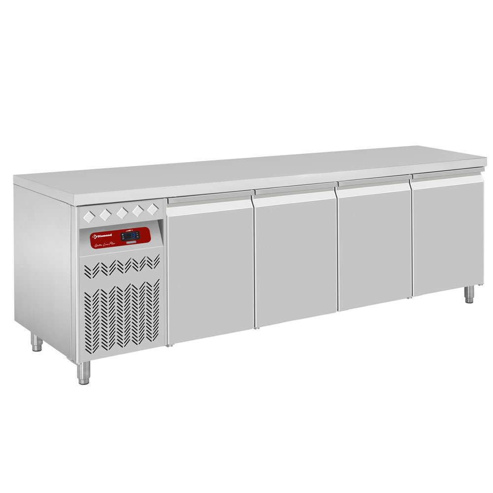 Diamond 700 MM / GN 1/1 Umluft- Kühltisch, 4 Türen GN 1/1, 550 Lit. Gruppe links