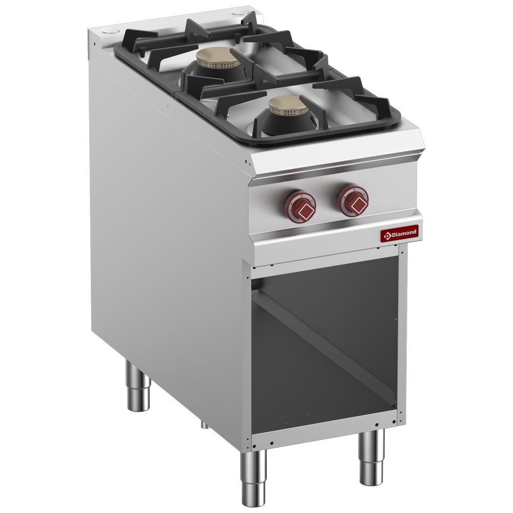 Diamond GAS Gasherd 2 Gazbrenner, offener Unterbau