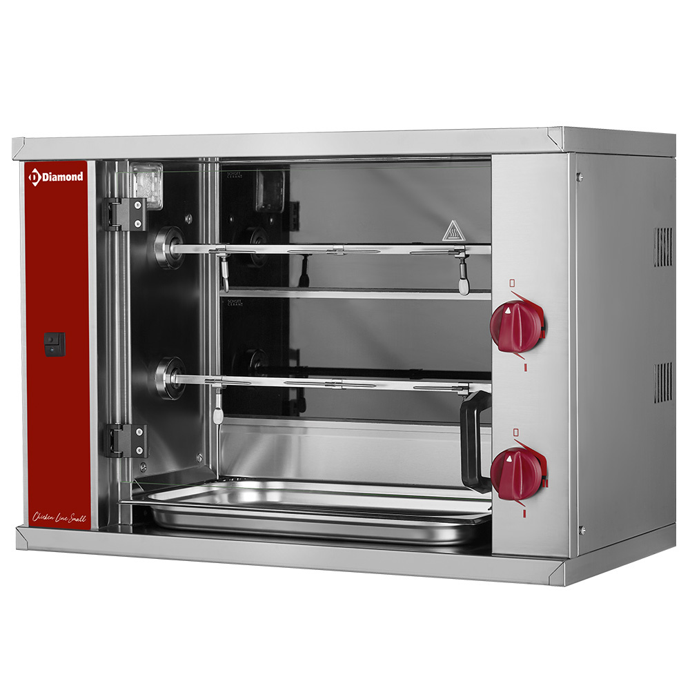 Diamond ELECTRIC - VITROCERAMIC Hähnchengrill Glaskeramik, 2 Spieße (6 Hähnchen) SMALL