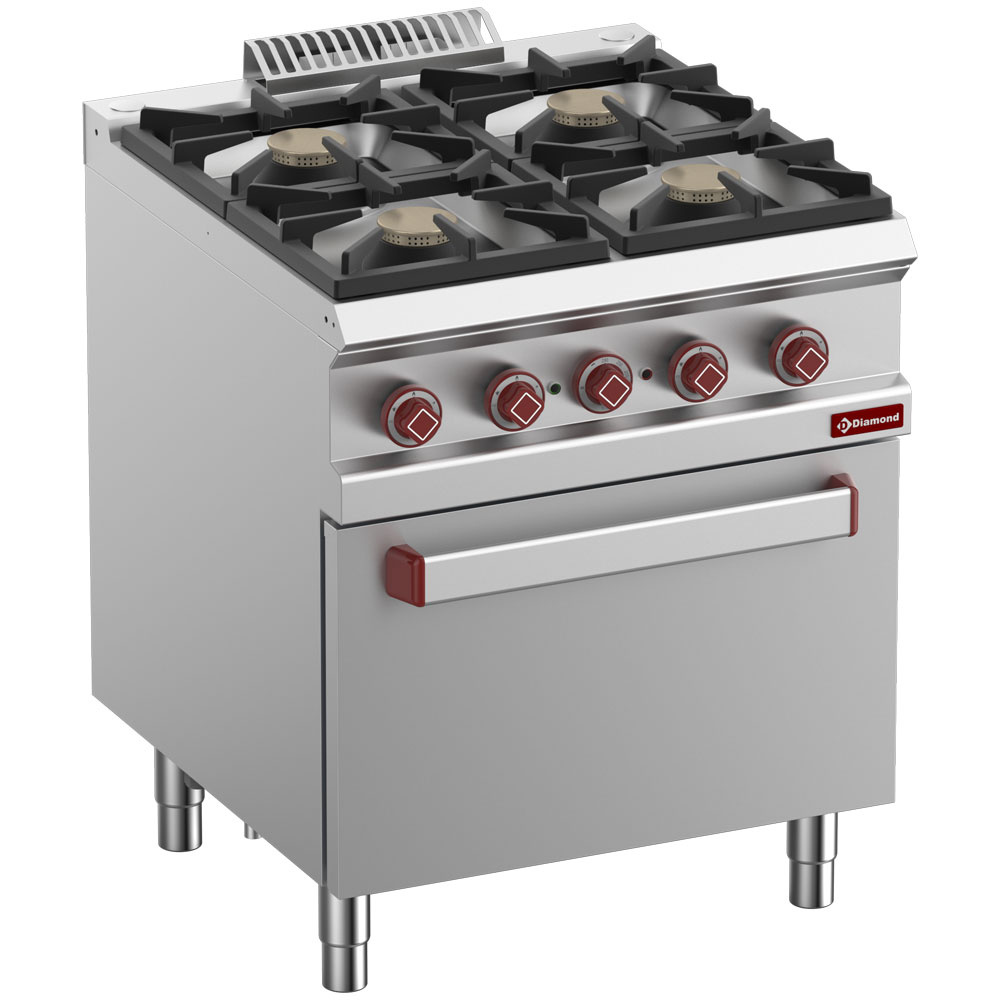 Diamond Kochserie OPTIMA 700 Gasherd mit 4 Gasbrennern, elektr. Konvektionsofen GN 1/1