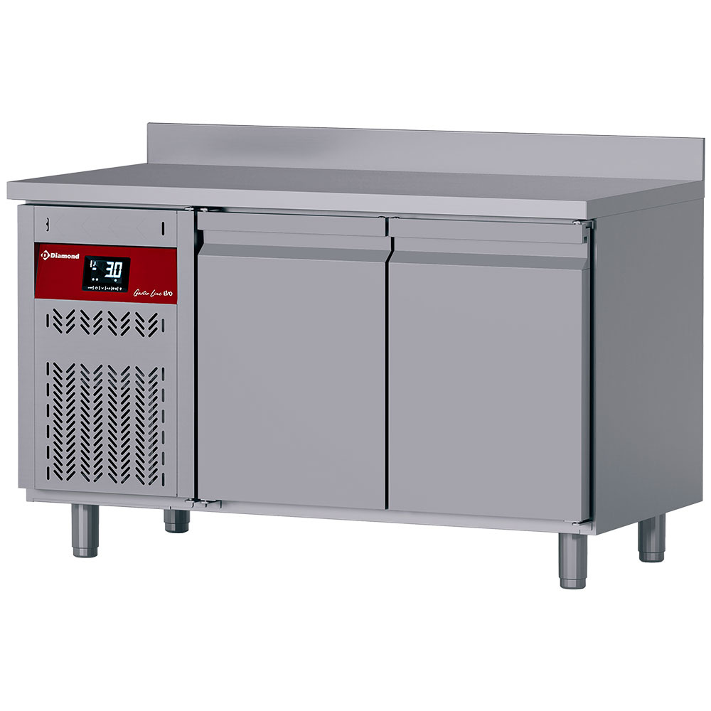 Diamond 700 MM / GN 1/1 Umluft- Kühltisch "für die Wand", 2 Türen GN 1/1, 260 Liter, Gruppe links