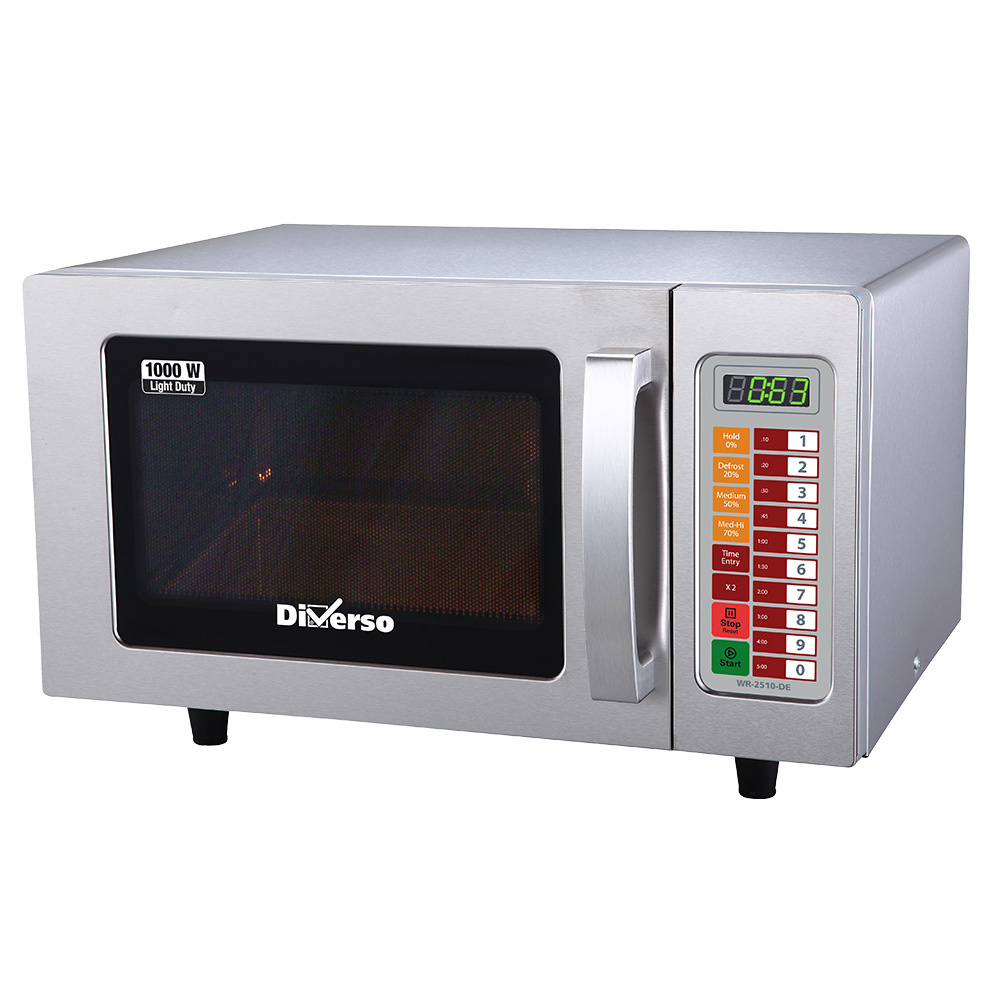 Diverso Mikrowellen Mikrowellenofen aus Edelstahl, 1000 W. (25 Lt), digital